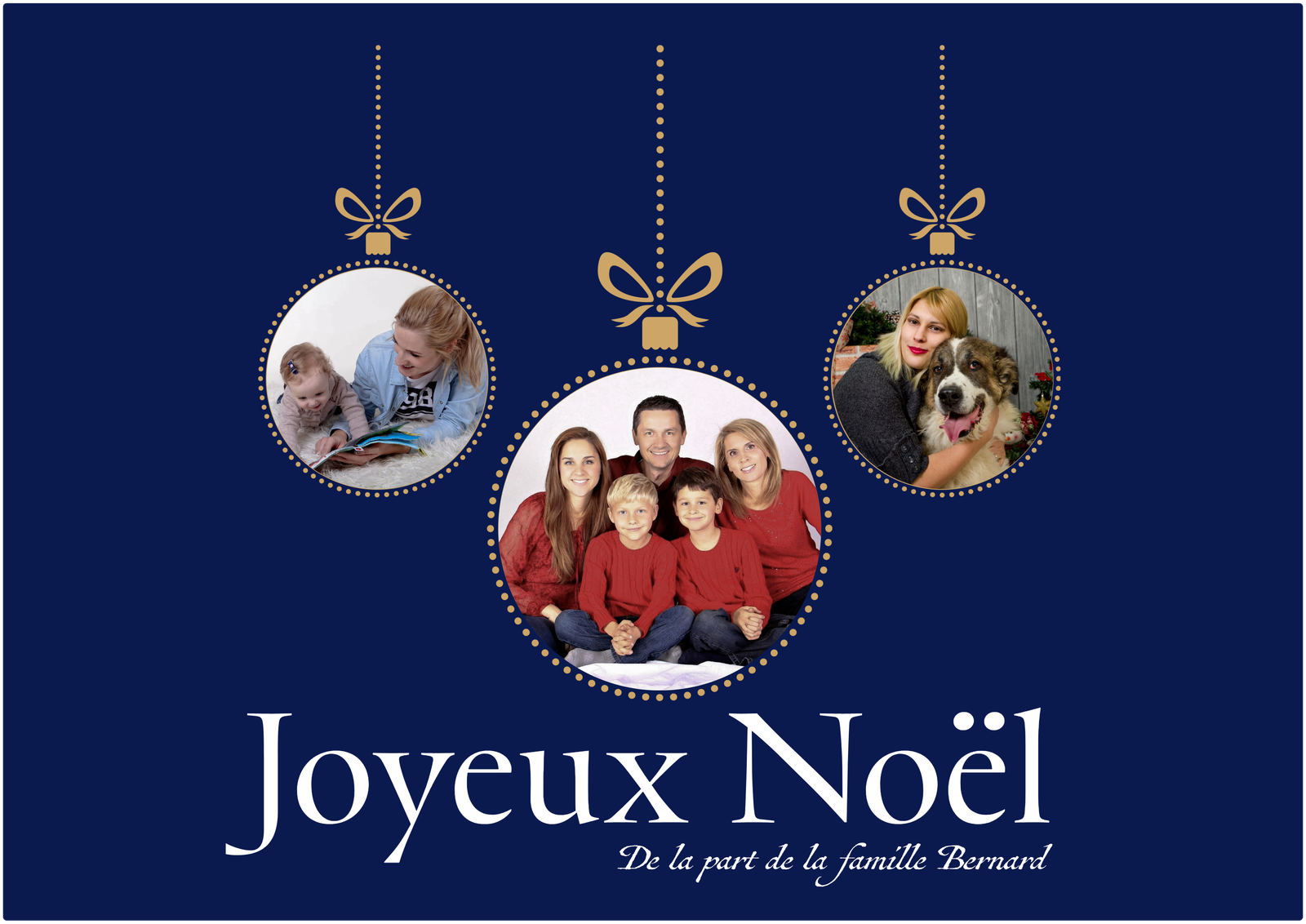 Modèle 16 - Carte de vœux 4 boules verte